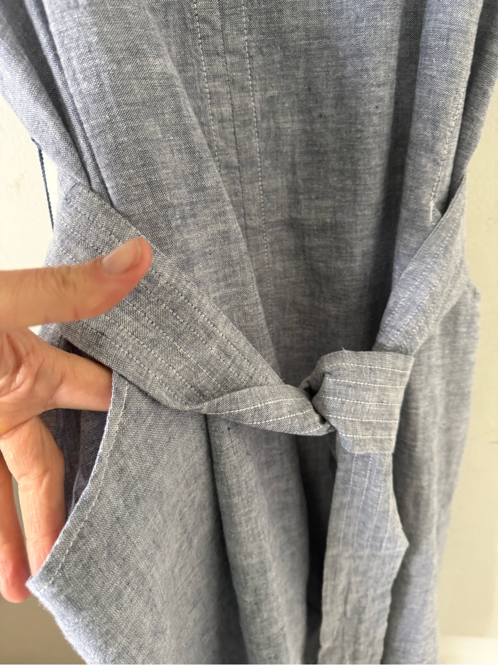 NWT-Habitat Bethany Dress in Indigo Linen, Sz L - Picture 7 of 9